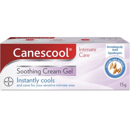 Canesten Canescool Soothing Cream Gel (15g) gives instant cooling relief for sensitive areas. Dermatologically tested and hypoallergenic, its emollient oatmeal formula ensures gentle, effective intimate care.