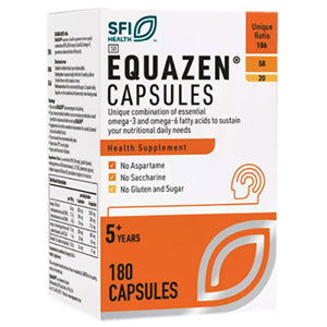 Equazen Eye Q Capsules (180 Count) by Equazen is a health supplement for ages 5+, supporting brain function with omega-3 and omega-6. Free from aspartame, saccharine, gluten, and sugar.