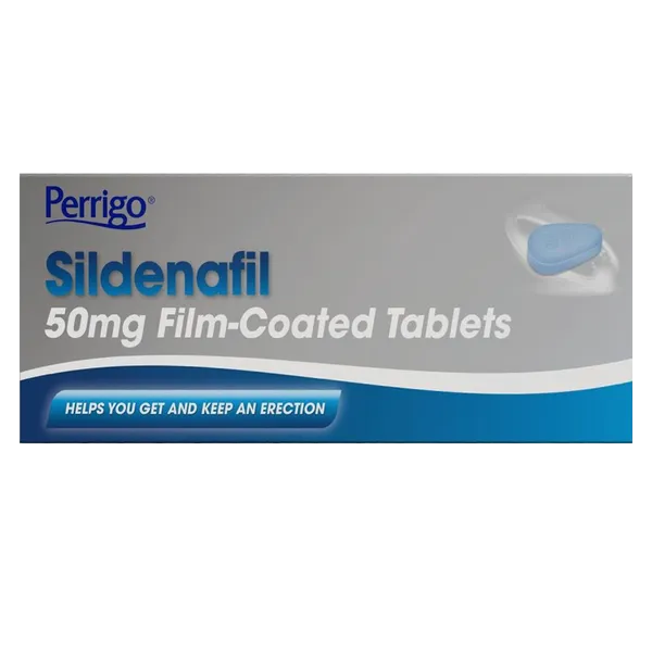 Perrigo Sildenafil Tablets (Pack of 4), by Perrigo, are film-coated 50mg tablets used for the treatment of erectile dysfunction.