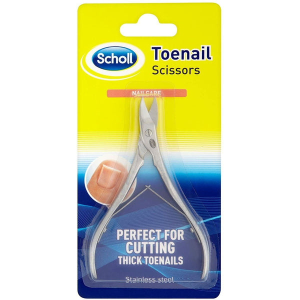 The packaging for Scholl Corn Removal Plasters (4 count) highlights effective corn care. These plasters from Scholl use salicylic acid and can complement other nail care tools from the brand, such as stainless steel toenail scissors.