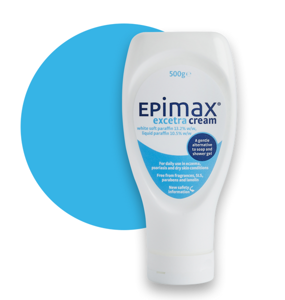 Epimax Excetra Cream (500g) contains white soft paraffin and liquid paraffin, ideal for soothing dry skin. Suitable for eczema and psoriasis, its fragrance-free and lacks SLS, parabens, and lanolin.