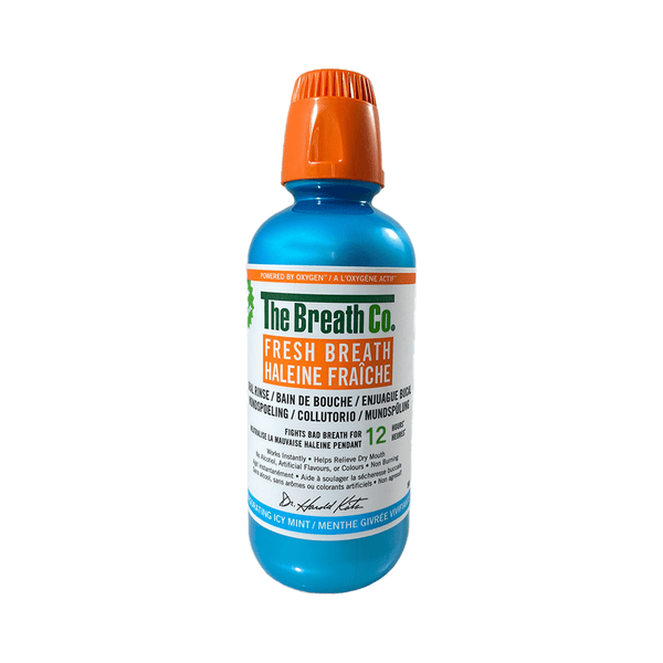 The Breath Co Alcohol Free Mouthwash Icy Mint (500ml) boasts fresh breath with a mild mint flavor and 12-hour bad breath protection, making it an ideal addition to your oral care routine.