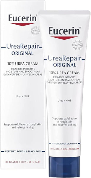 The Eucerin Urea Repair Cream (100ml) by Eucerin is expertly formulated for very dry, rough, and flaky skin, providing moisture and smoothness while aiding in the exfoliation of rough areas.