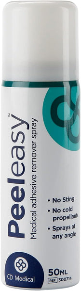 CD Medicals Peeleasy Spray (50ml) is an ideal personal care product with features like No Sting, No cold propellants, and the ability to spray at any angle. Its compact size and green-blue design add to its practicality.