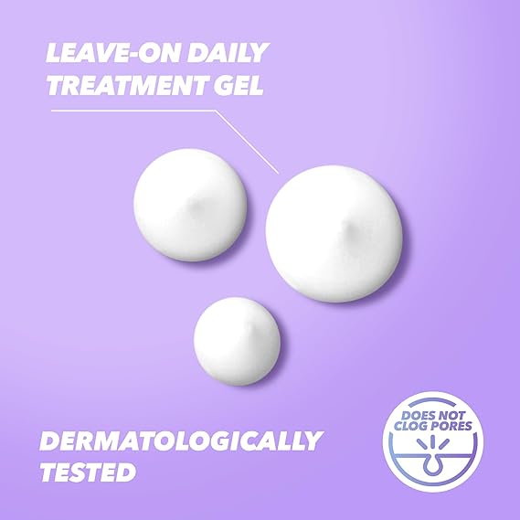 A purple background showcases three white gel blobs labeled Acnecide Face Gel 5% 15g – Acne Treatment for Blemish-Free Skin from Galderma. It reads Dermatologically Tested with a logo stating Does Not Clog Pores, spotlighting it as an effective benzoyl peroxide acne treatment.