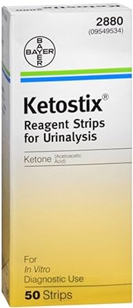 The Ketostix Strips (50 Tests) by Ketostix are reagent strips for urinalysis to detect ketones (acetoacetic acid). With 50 in vitro diagnostic strips per package, theyre ideal for those tracking ketosis with dependable results.