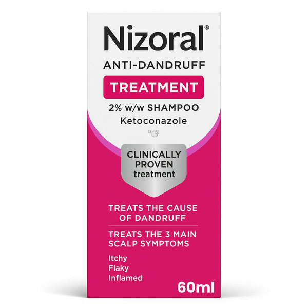 Nizoral Anti-Dandruff Shampoo - Ketoconazole (60ml) by Nizoral, with 2% Ketoconazole. Clinically proven to treat dandruff, relieve itchy, flaky scalp. Contains sodium lauryl ether sulfate.