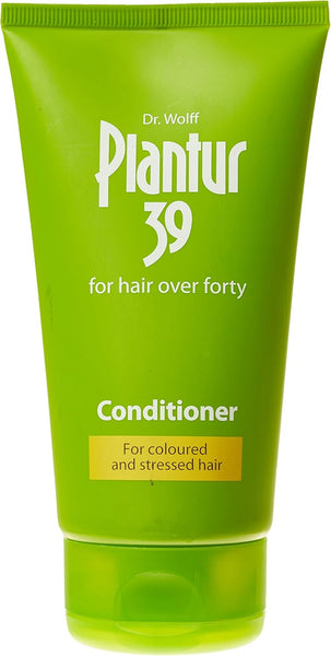 Dr. Wolffs PLANTUR 39 Conditioner for Coloured and Stressed Hair (150ml) comes in a green tube and is designed with a phyto-caffeine complex for hair over forty.