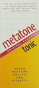 Image of Metatone Tonic Original (300ml) packaging. The box text emphasizes its post-illness use, such as after colds and flu, to restore health and vitality with a boost of essential vitamins.