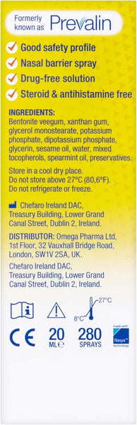 Beconase Allergy Defence Kids (280 sprays) by Beconase features drug-free nasal allergy relief for symptoms and allergic rhinitis, a good safety profile, listed ingredients, storage instructions, and distributor details on its packaging.