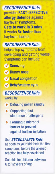 Beconase Allergy Defence Kids (280 sprays) by Beconase provides fast, effective allergy relief from hayfever and allergic rhinitis symptoms (sneezing, runny nose, congestion, itchy eyes) for children aged 6-12.