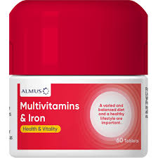 Almus Multivitamin and Iron (60 Tablets) by Almus supports optimal health and vitality as part of a balanced diet and healthy lifestyle.