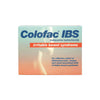 Box of Colofac IBS Mebeverine Hydrochloride (15 Tablets) by Mylan for irritable bowel syndrome, offering relief from abdominal pain, cramps, and wind. A soft, abstract torso image features in the background.