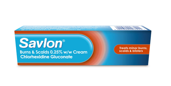 Savlon Burns And Scalds 0.25% Chlorhexadine Gluconate Cream (30g) from Savlon offers antiseptic protection for treating minor burns, scalds, and blisters.